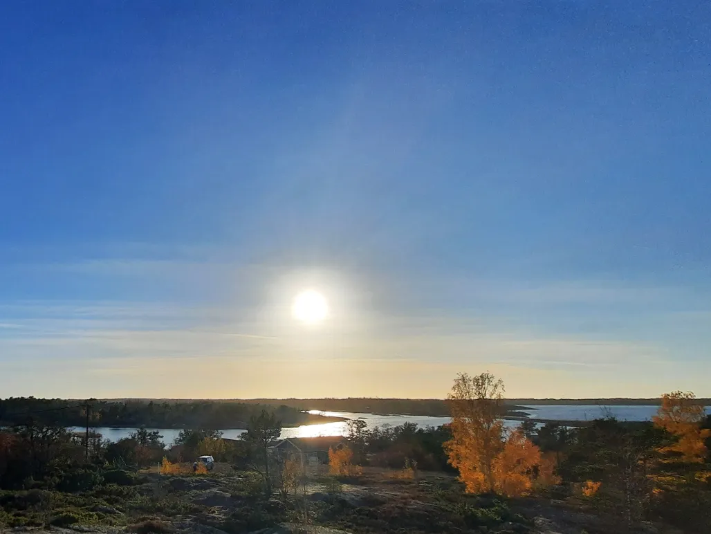 Havsutsikt från nya bostadsområdet Vårholm i Kumlinge.